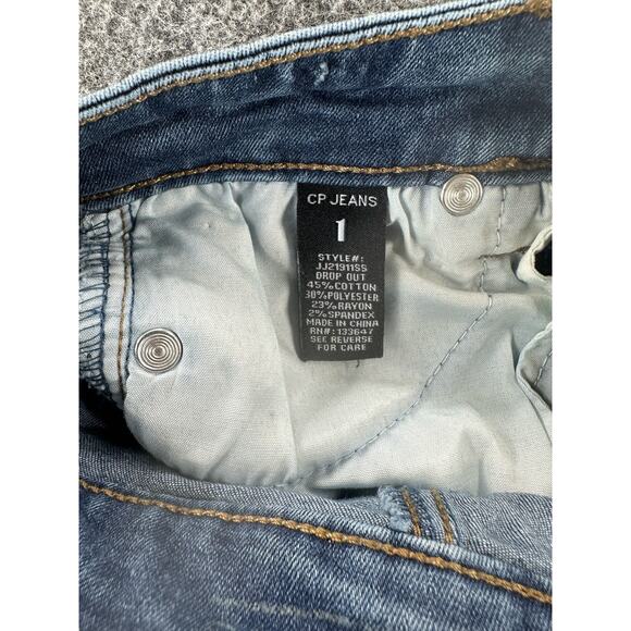 CP Jeans Medium Wash Blue Distressed Denim Skinny Jeans Junior's Size 1 - Picture 11 of 11